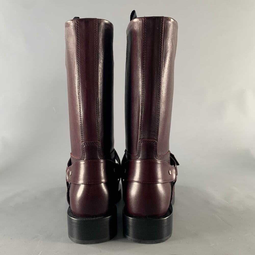 BURBERRY Size 8 Burgundy Leather Pull On Boots - Picture 3 of 8